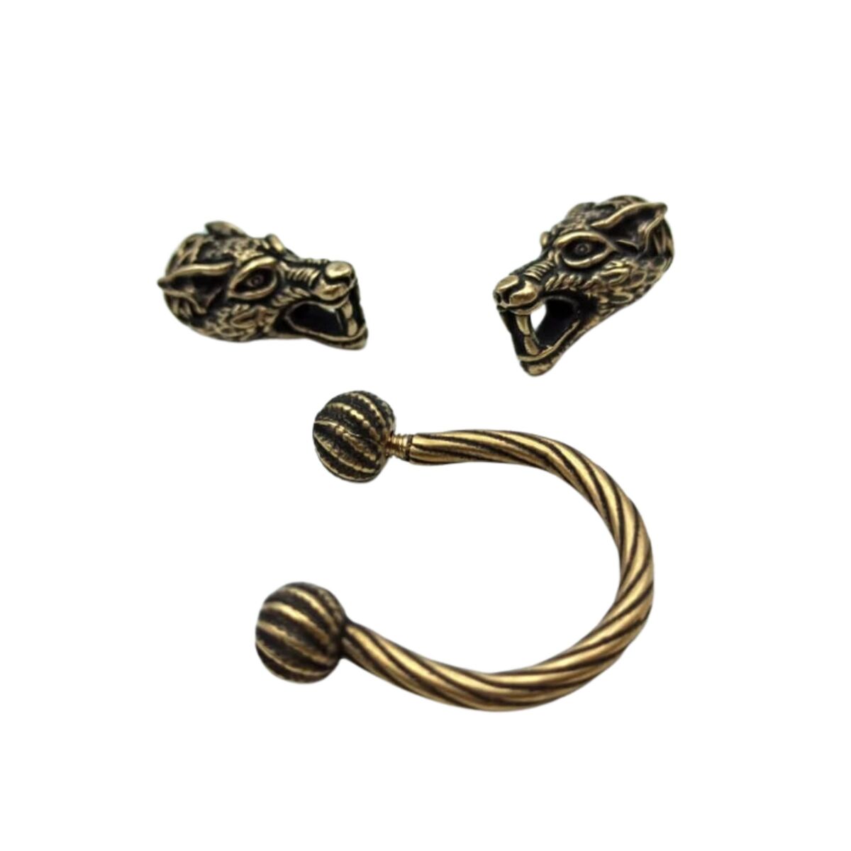 Viking wolf bronze necklace clasp U - type  