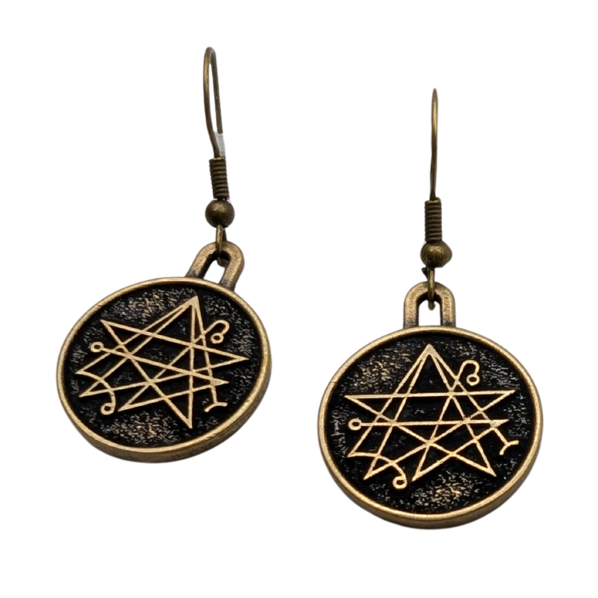 Necronomicon earrings Bronze