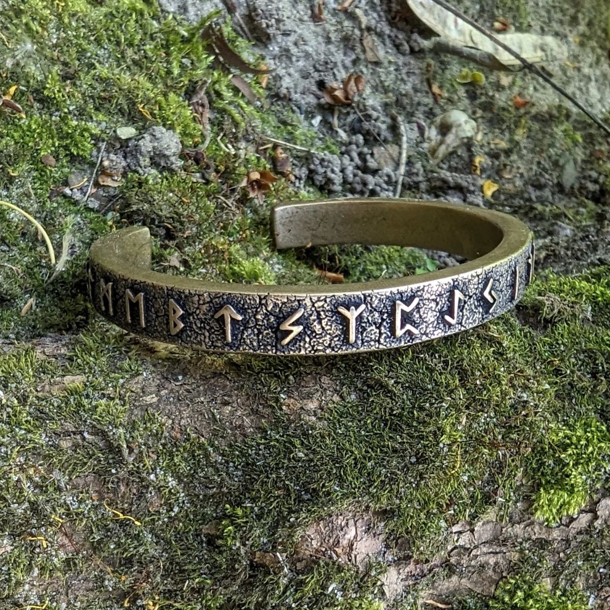 Men's rune bracelet ALGIZ tourmalines Swarovski silver 925 gold 24k