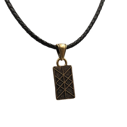 Web of Wyrd bronze pendant Bronze with 4 mm leather cord 