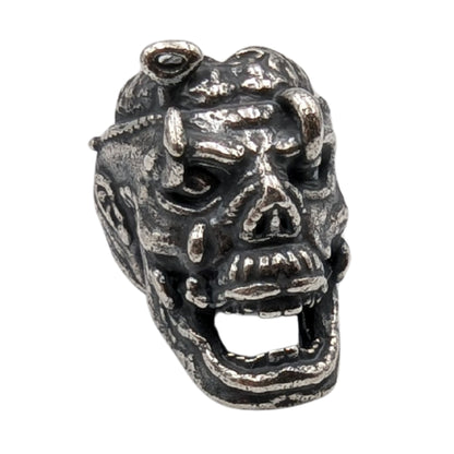 Zombie paracord bead Silver plated bronze