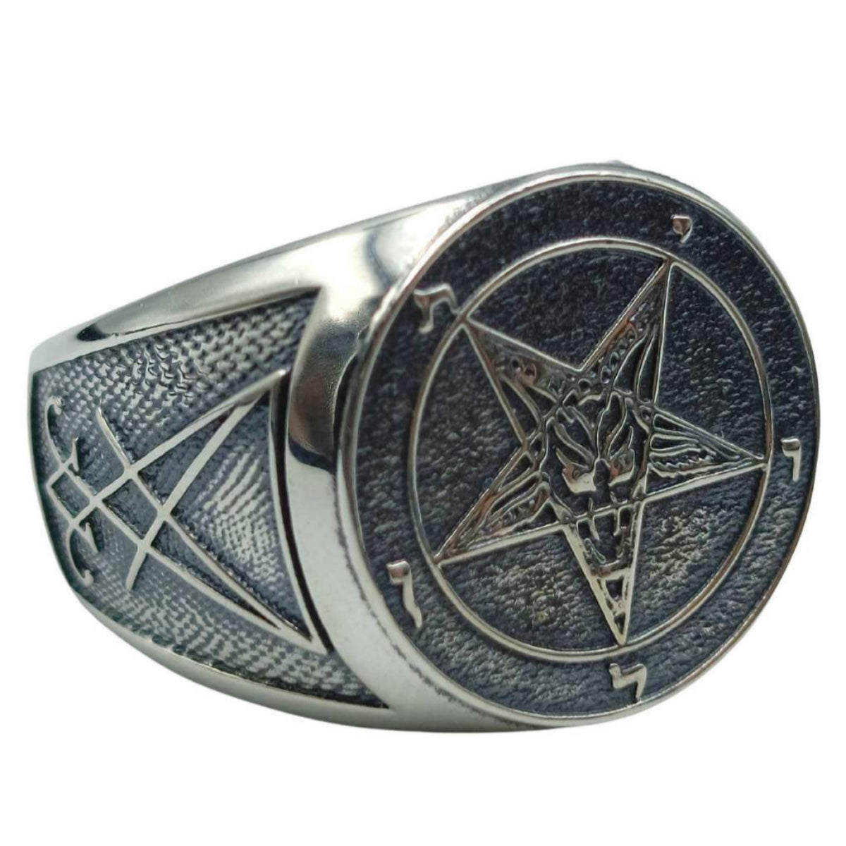 Baphomet demon sigil ring from silver