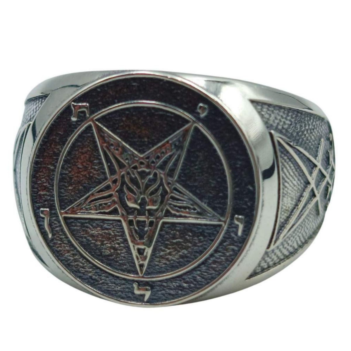 Baphomet demon sigil ring from silver