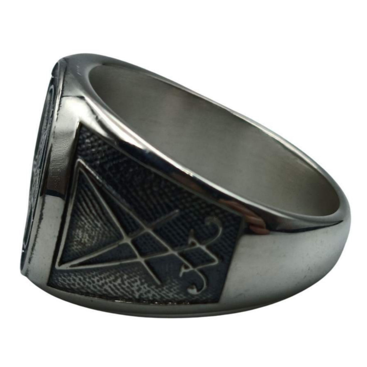 Baphomet demon sigil ring from silver