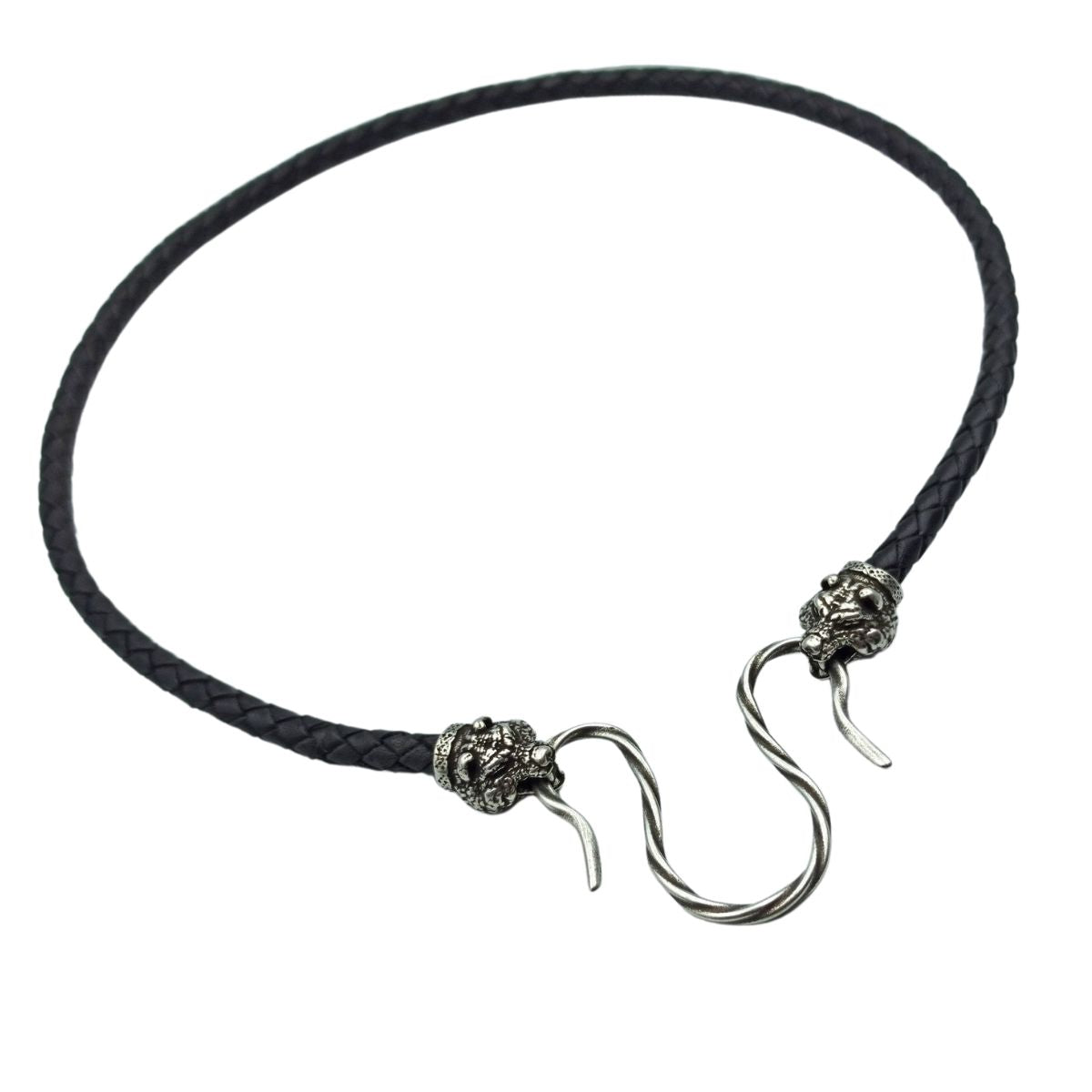 Bear leather necklace 45 cm | 17 inch 5 mm | 1/5 inch Silver plating