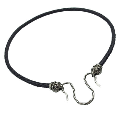 Bear leather necklace 45 cm | 17 inch 5 mm | 1/5 inch Silver plating