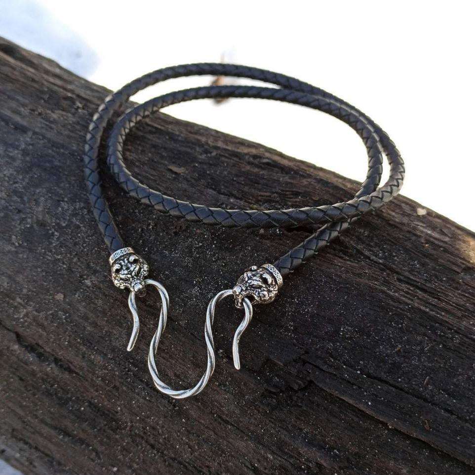 Bear leather necklace