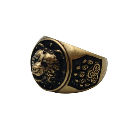 Viking bear bronze ring v2