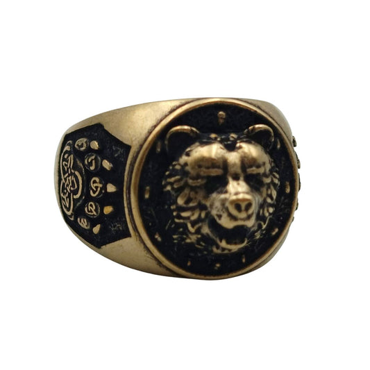 Viking bear ring v2 Bronze with patina 6 US
