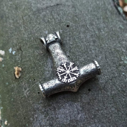 Mjolnir pendant with runes