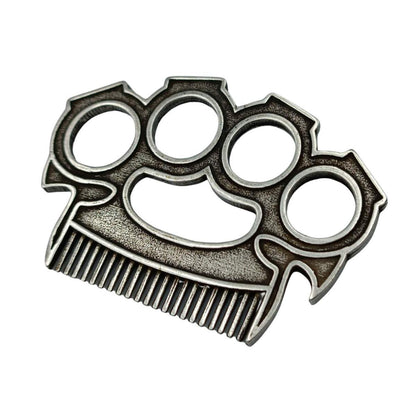 Brass knuckles beard comb