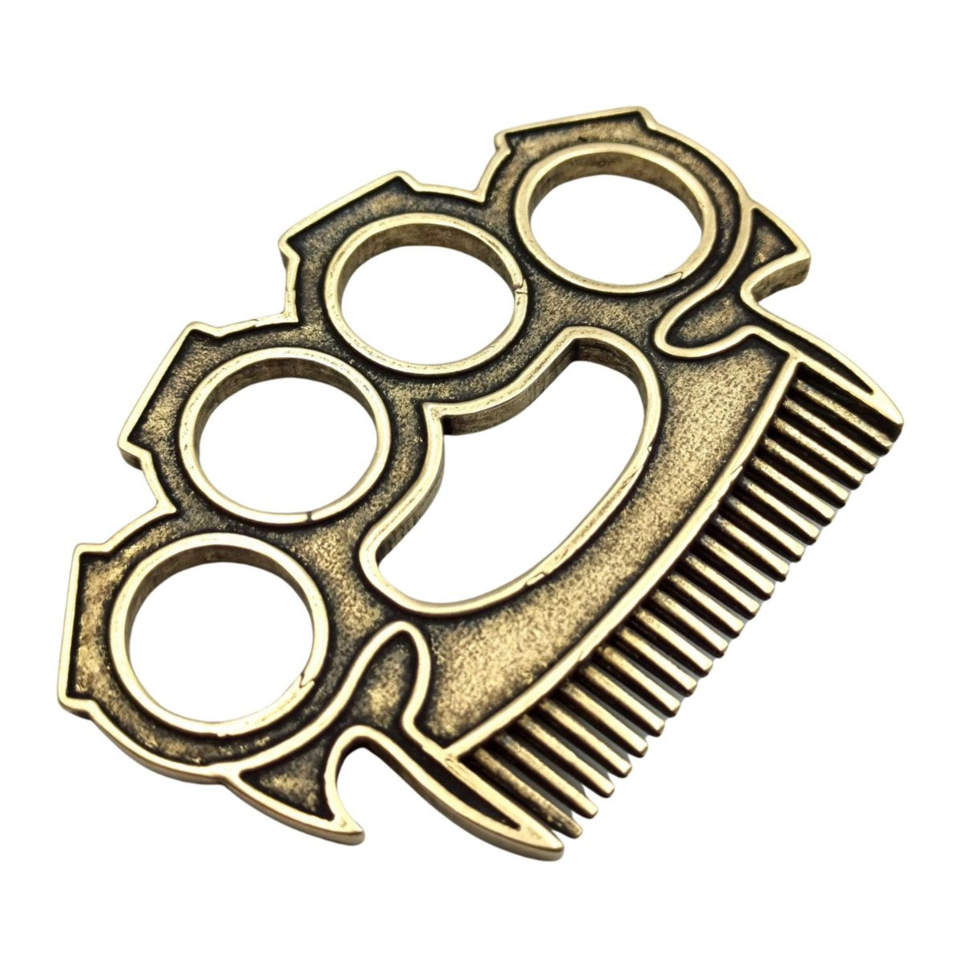 Brass knuckles beard comb