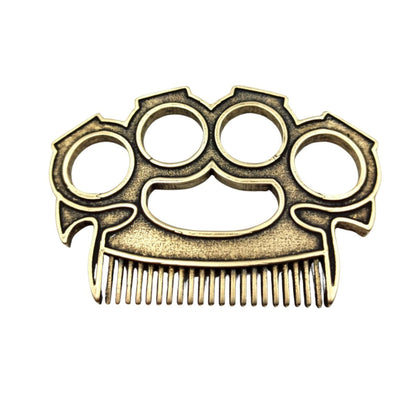 Brass knuckles beard comb