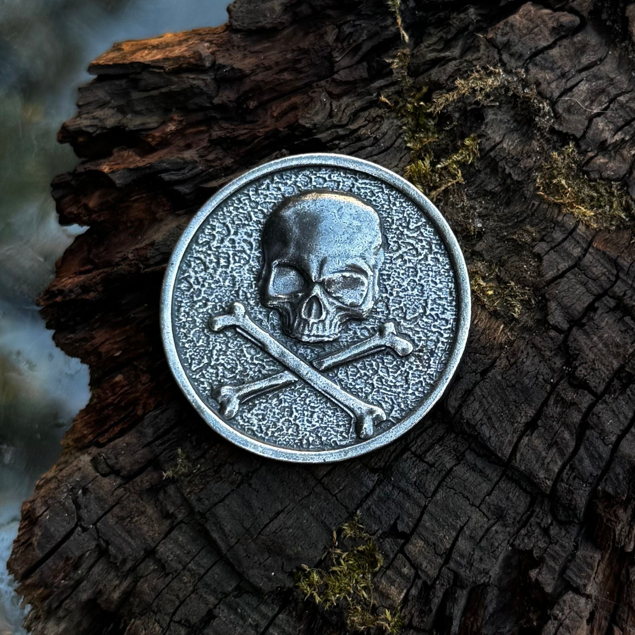 Pirat skul hobo coin EDC challenge coins jolly roger – WikkedKnot