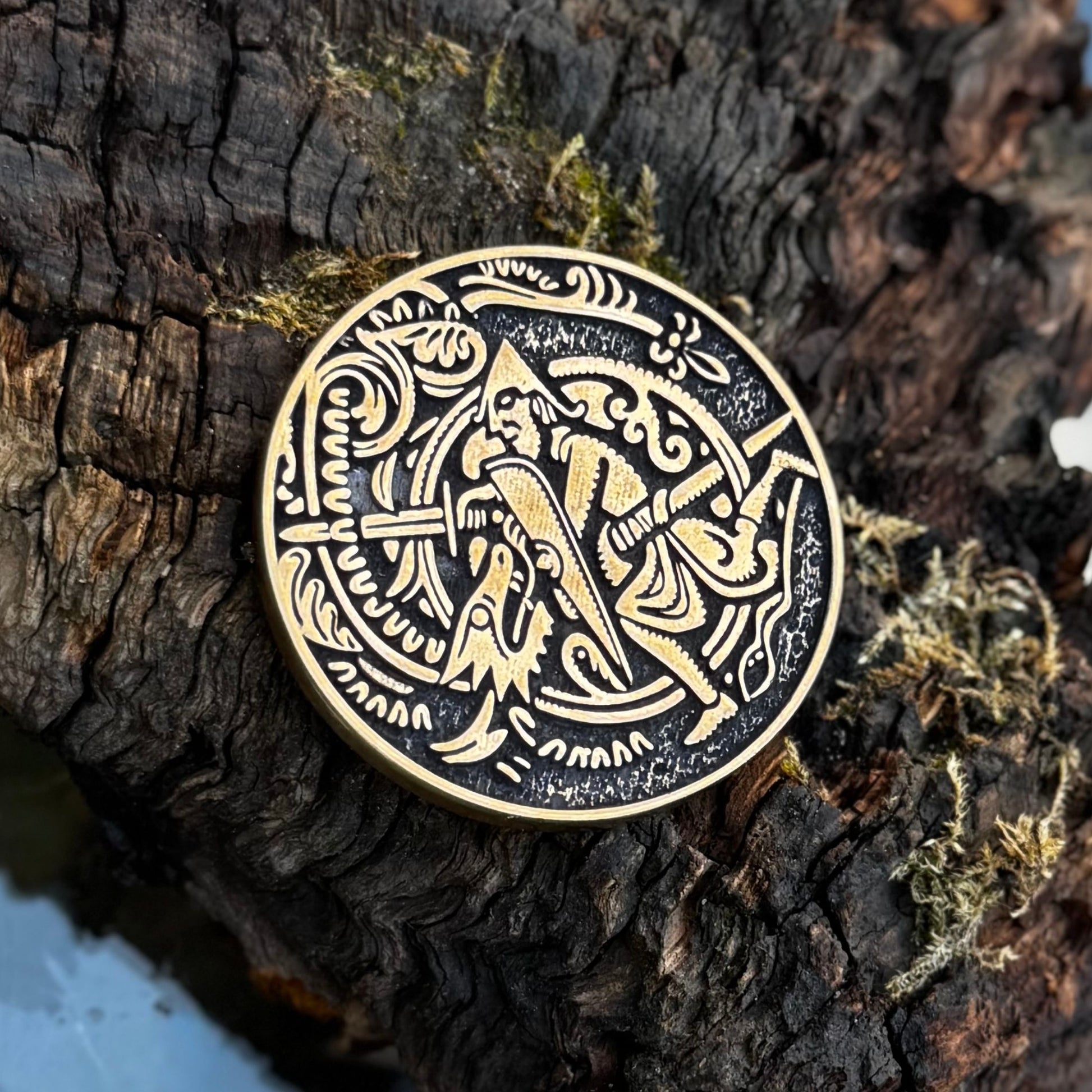 Helm of Awe custom coin