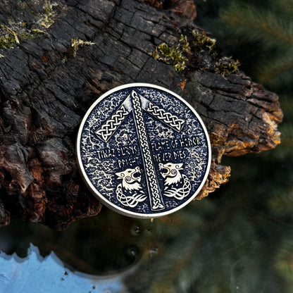 Wolf skull custom coin