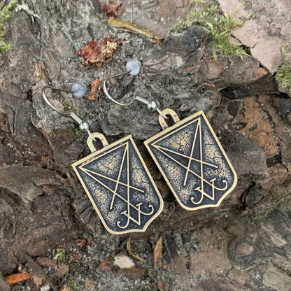 Lucifer sigil earrings
