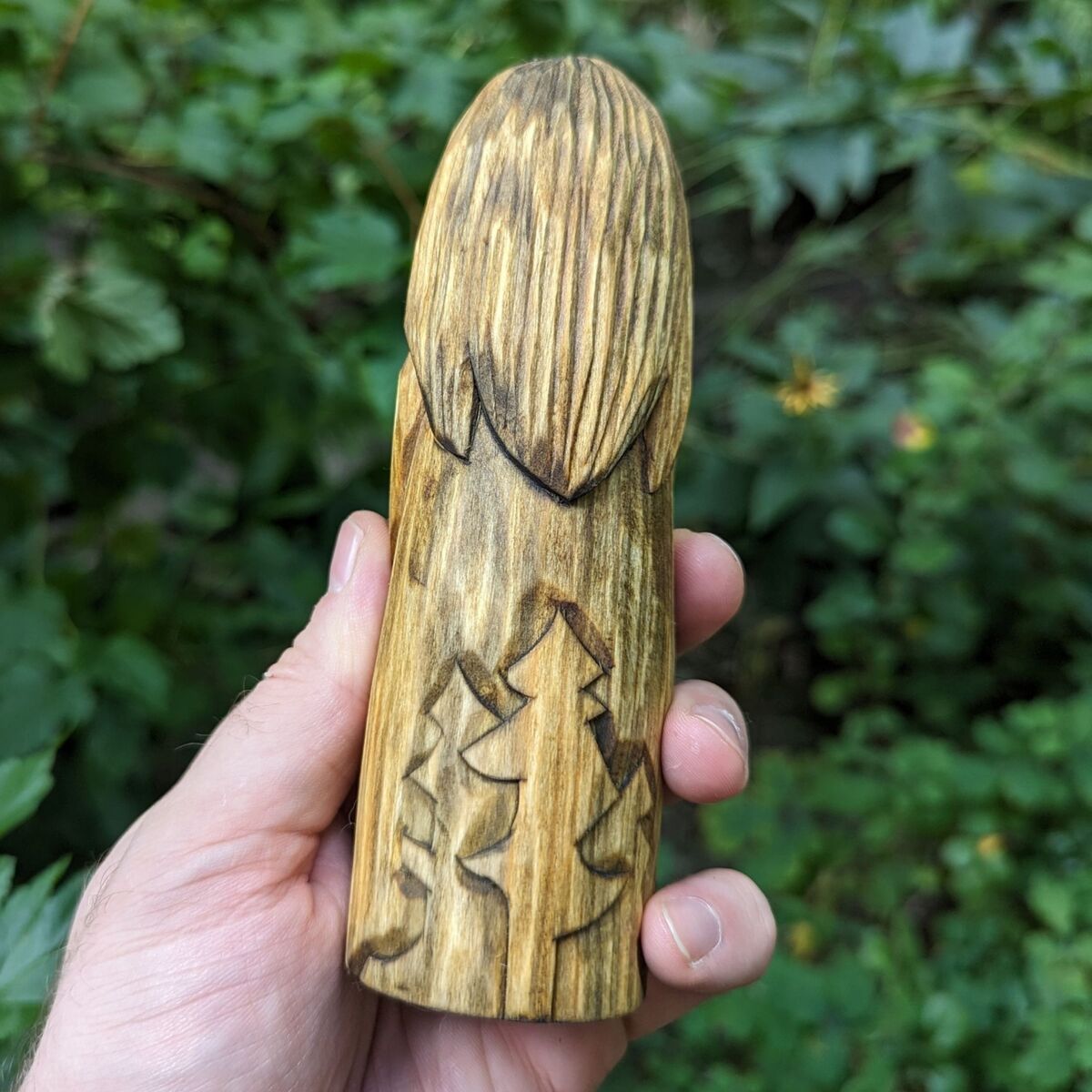 Freyr God wood carved statue   
