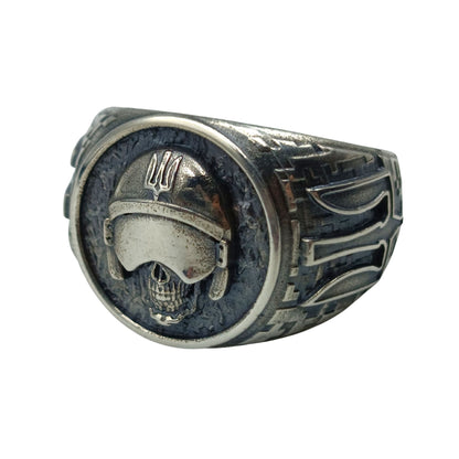 The Ghost of Kyiv signet ring 6 US Silver 925