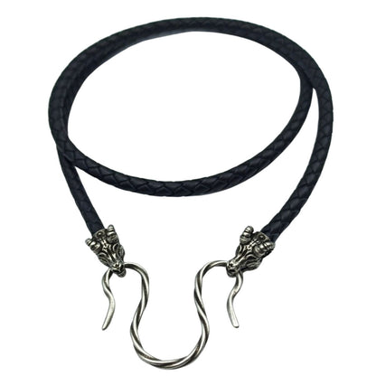 Norse goat leather necklace 45 cm | 17 inch Silver plating
