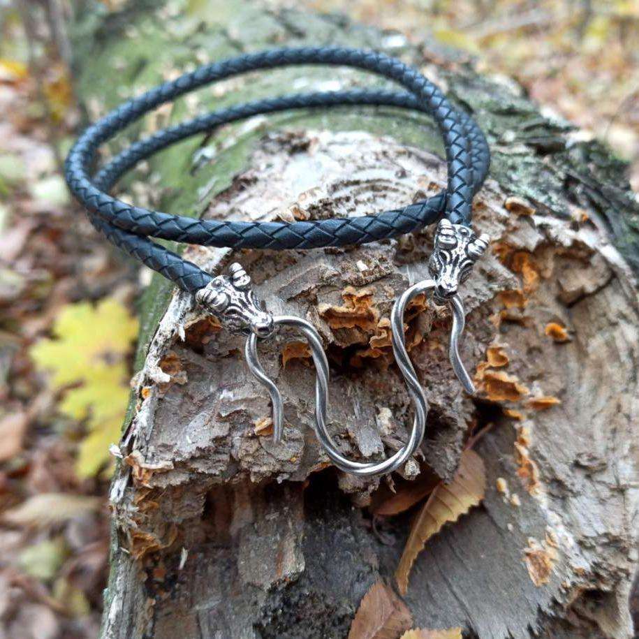 Norse goat leather necklace