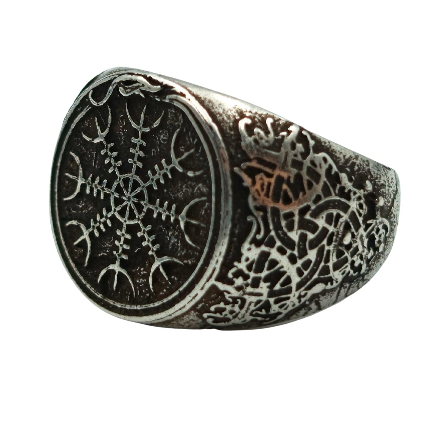 Helm of Awe Ring 6 US Silver plating