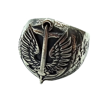 Ukrainian marines signet ring 6 US Silver 925