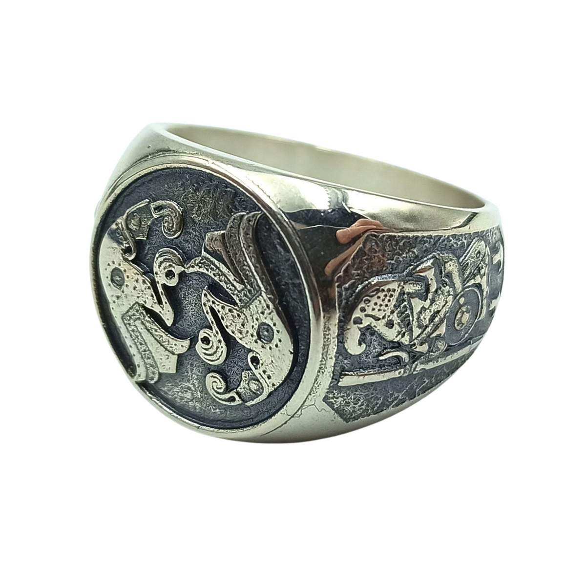 Bague bronze corbeaux nordiques