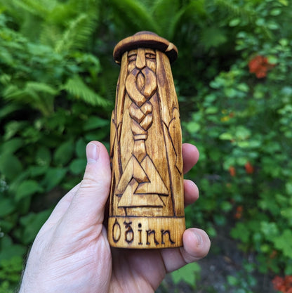 Odin with hat wooden figurine