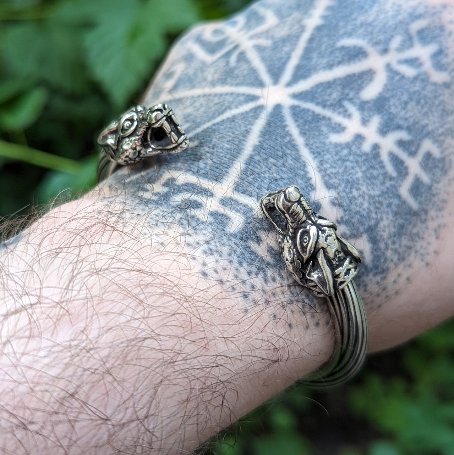 Bague de bras de loup Bracelet viking en bronze