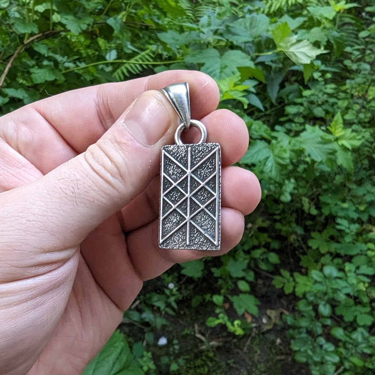 Web of Wyrd bronze pendant   