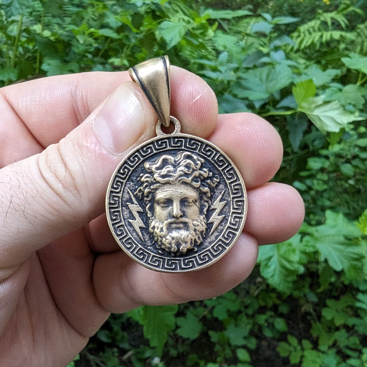 Zeus bronze pendant   