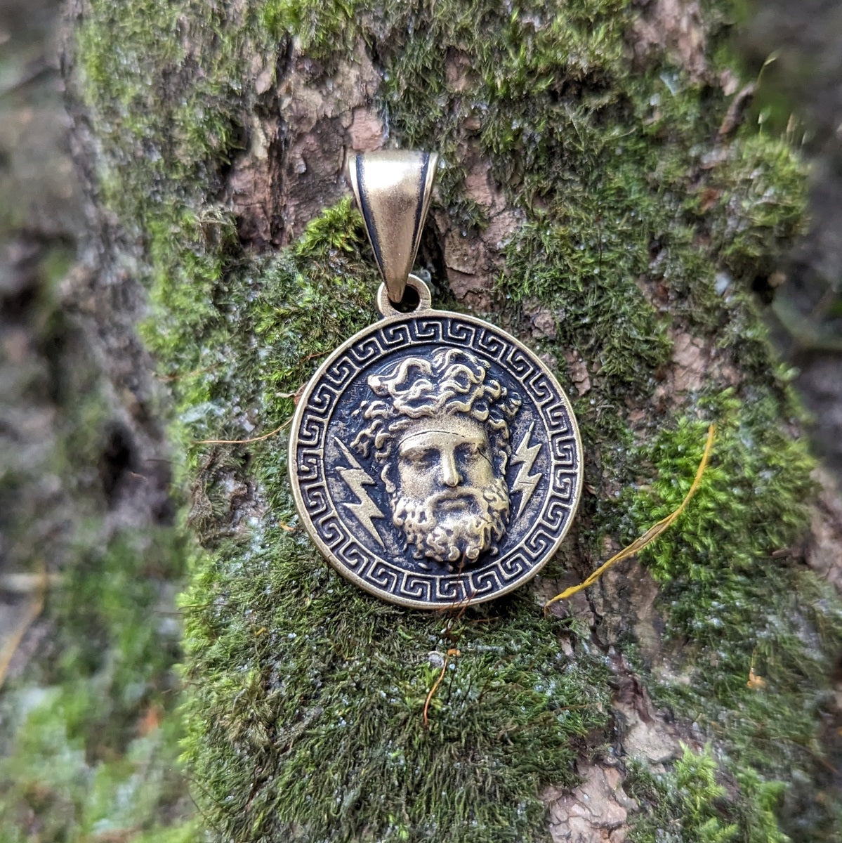 Zeus bronze pendant   