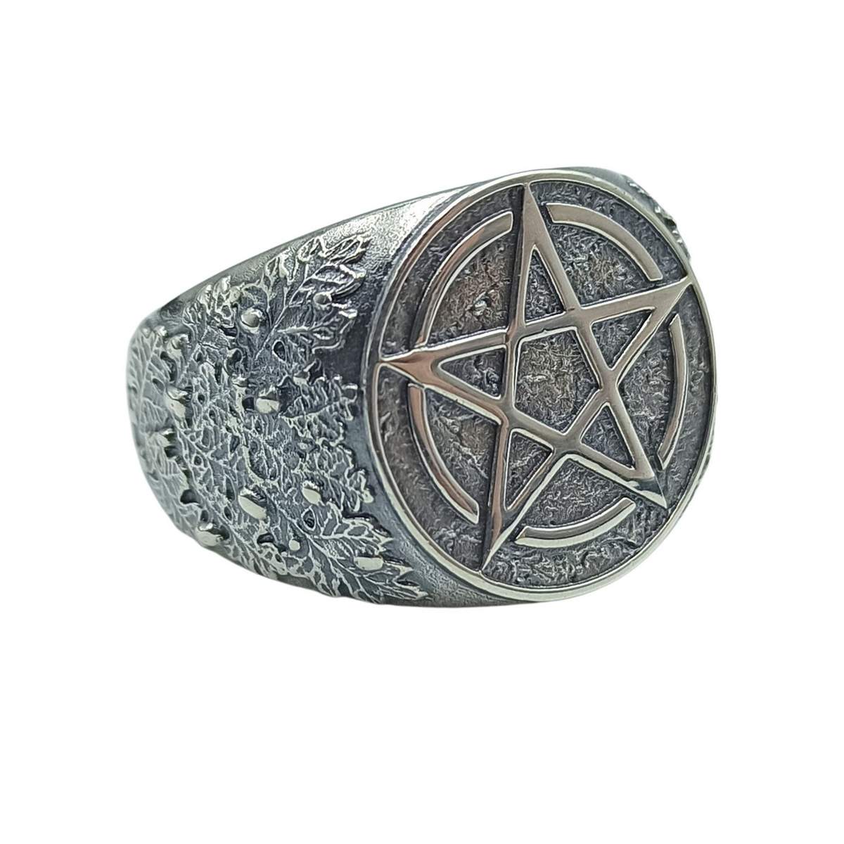 Bague pentacle Wiccan en bronze