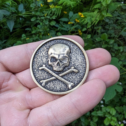 Pirate Skull bronze coin   