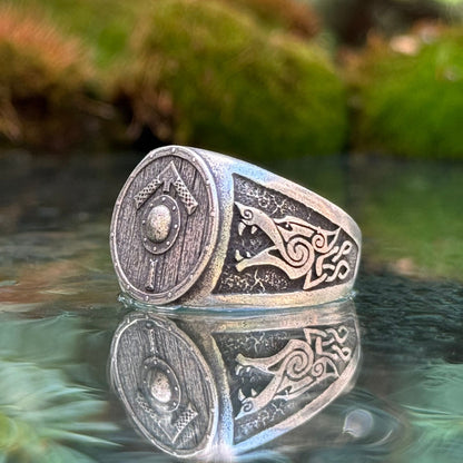 Tiwaz rune shield ring