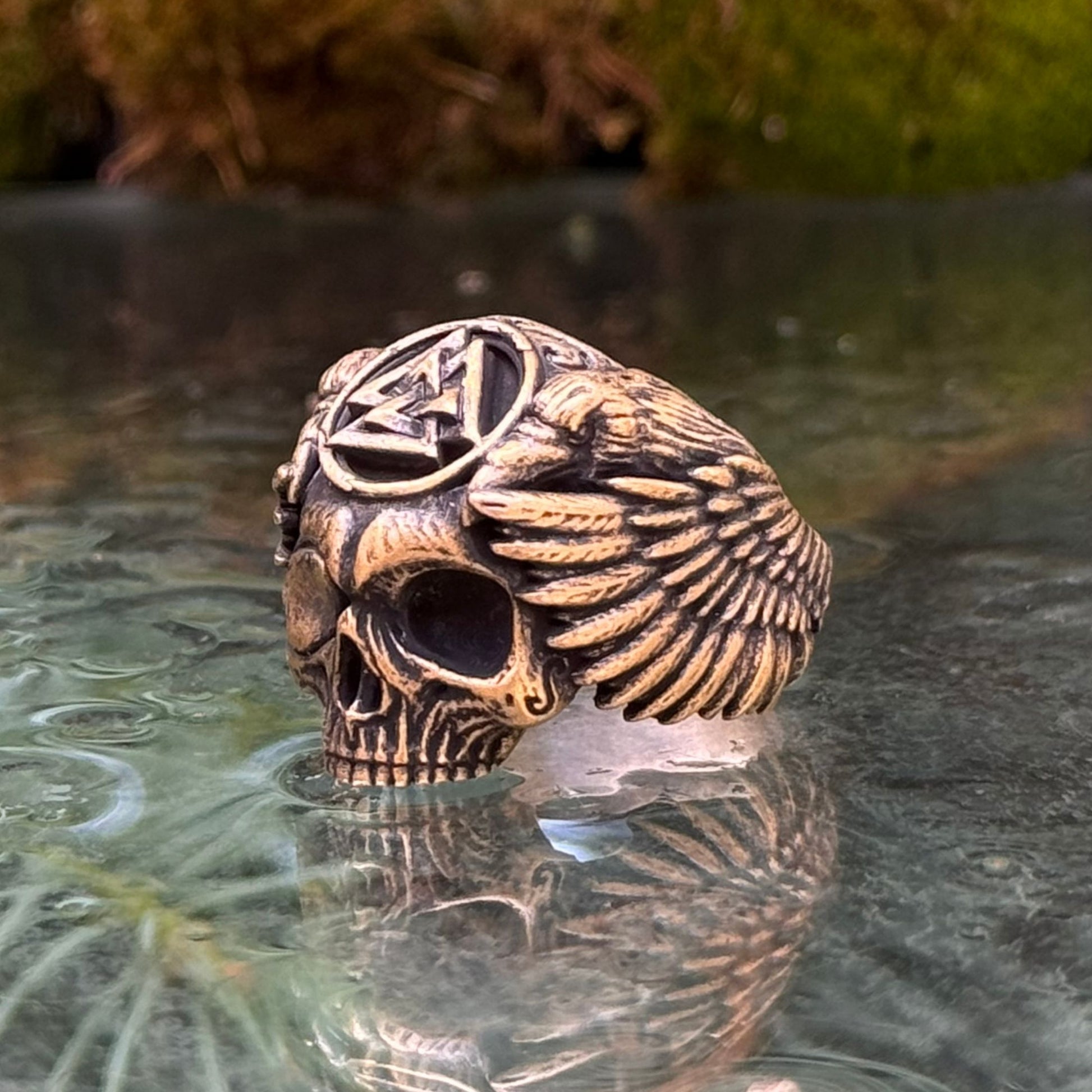 Odin skull ring
