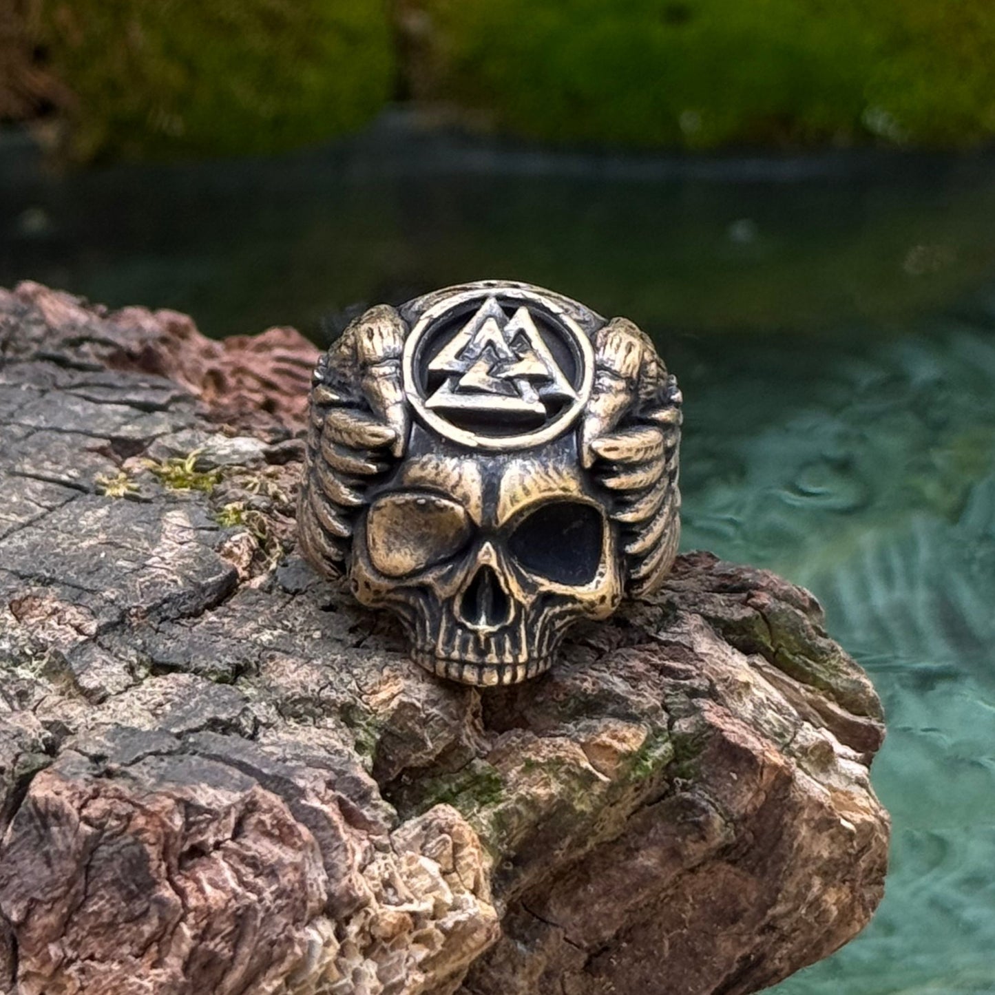 Odin skull ring