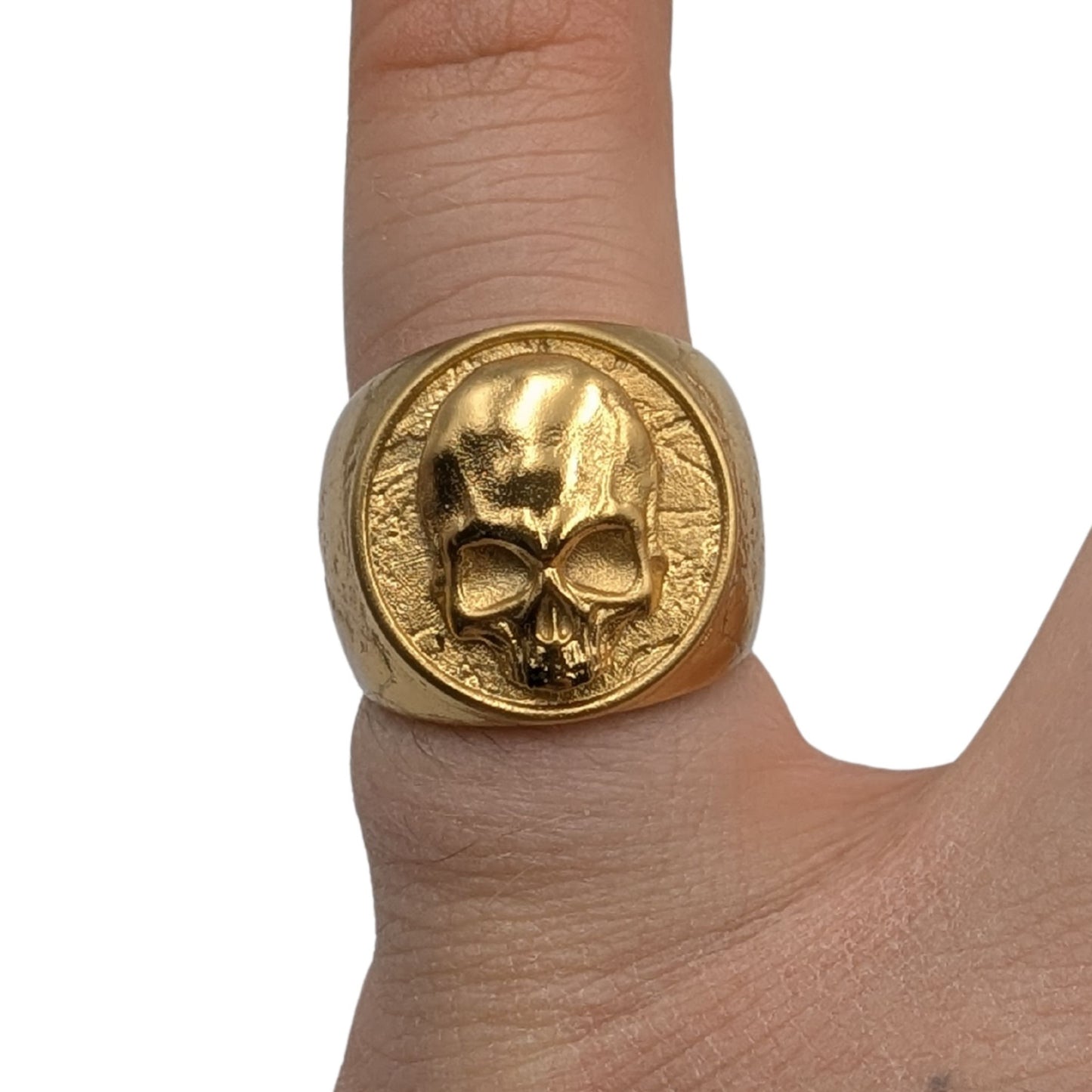 Human skull signet ring