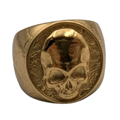 Human skull signet ring 6 US Gold plating
