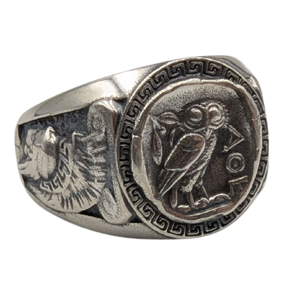 Athena Greek Ring 6 US Silver 925