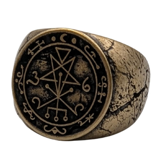Triple Seal of Lilith Ring 6 US Bronze