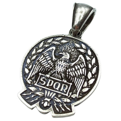 Roman eagle Aquila SPQR pendant Silver plating