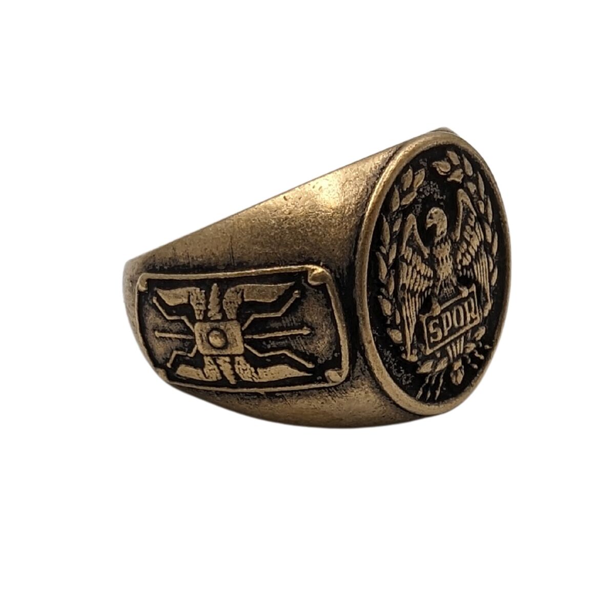 Roman eagle Aquila SPQR bronze ring