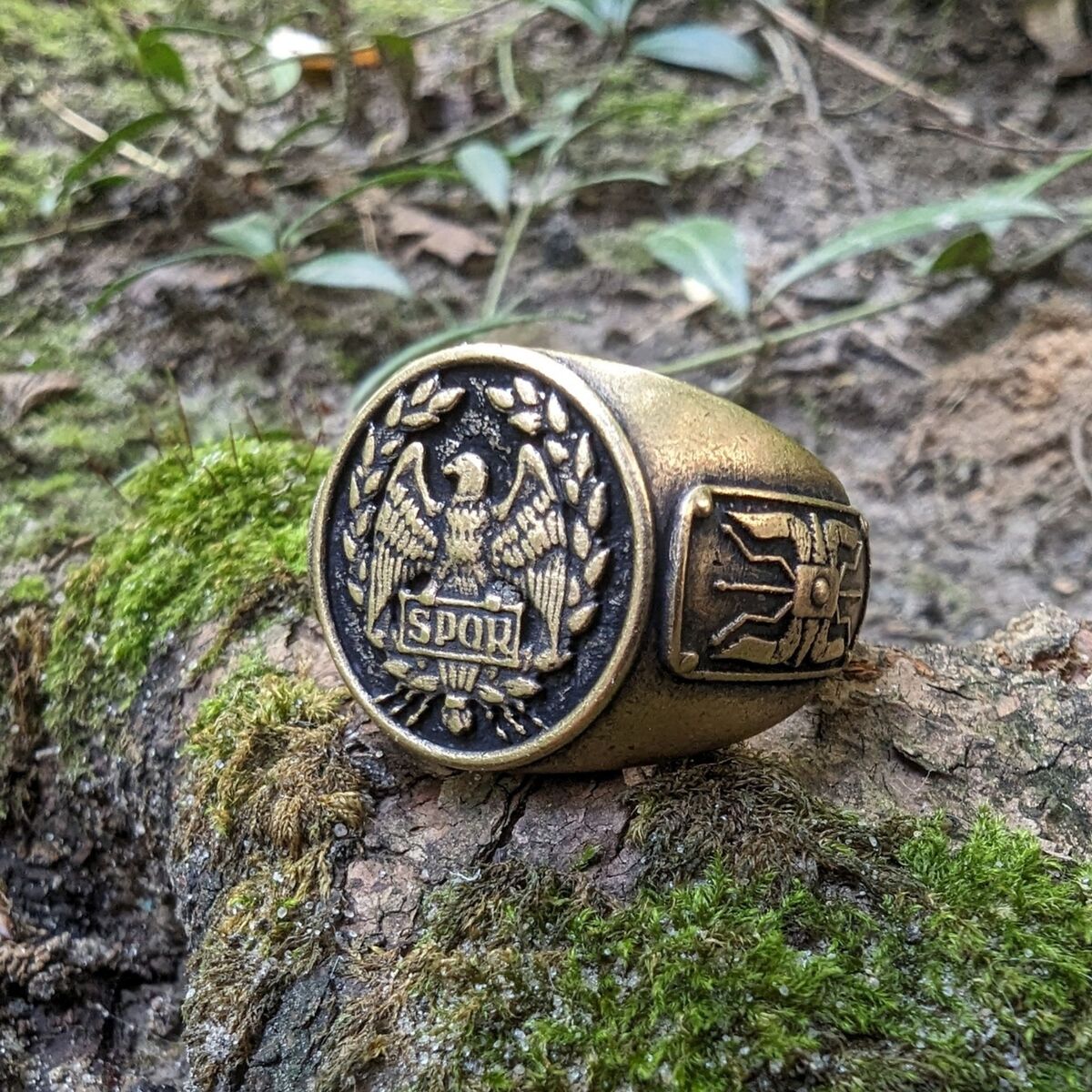 Aquila spqr ring ancient roman eagle mens jewelry WikkedKnot jewelry