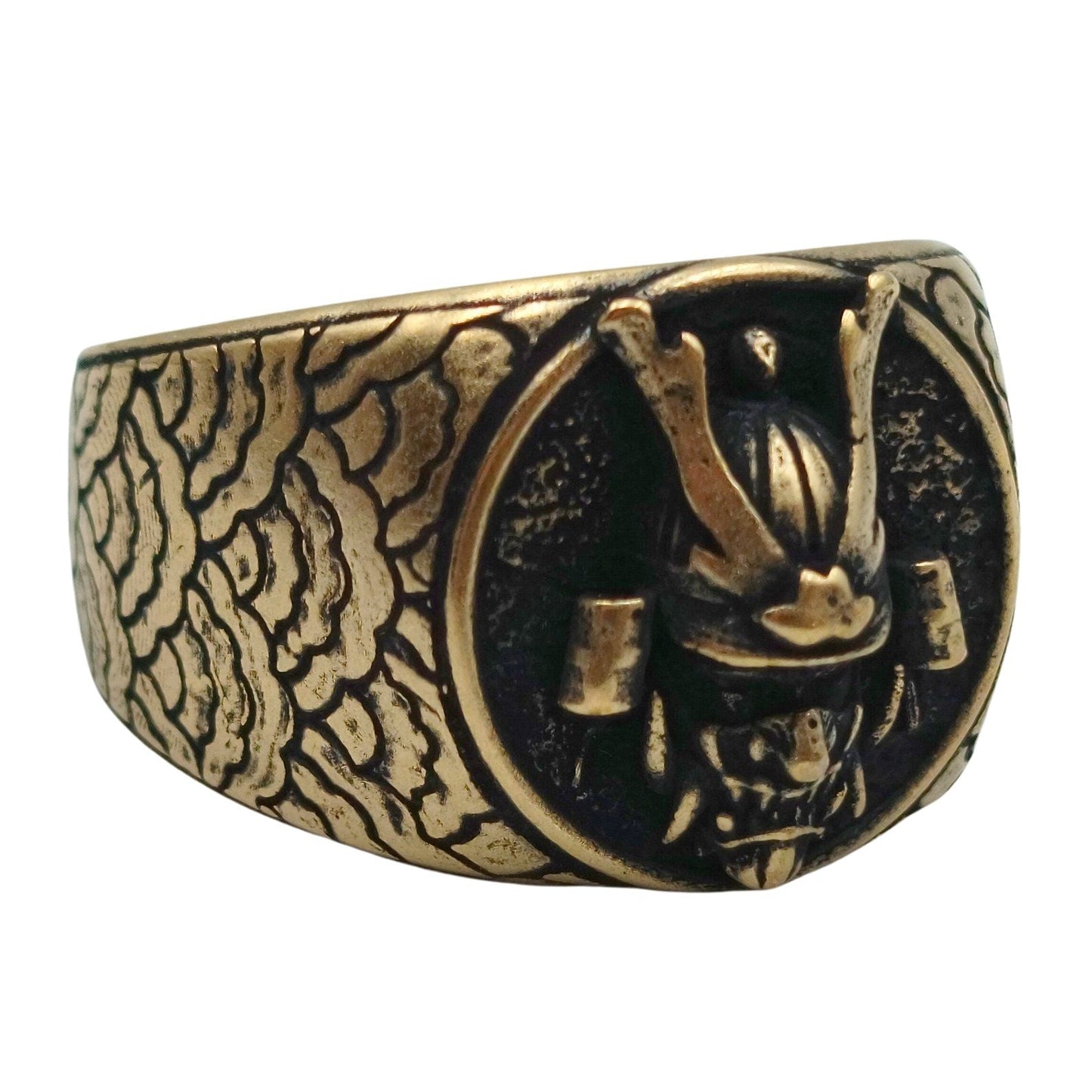 Samurai Kabuto Helmet Ring 6 US Bronze