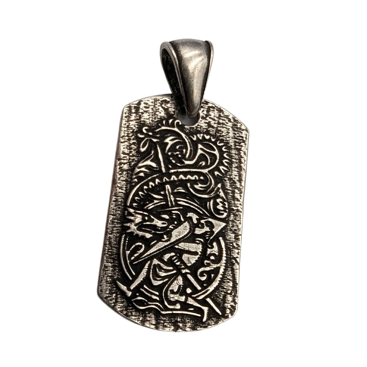 Sigurd and Fafnir Aegishjalmur bronze pendant Silver plating Only pendant 