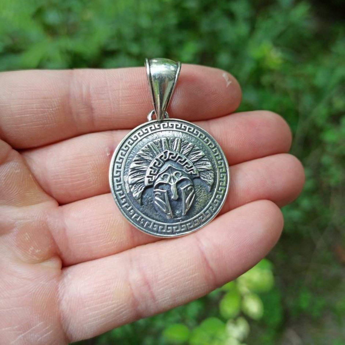 Spartan shield pendant