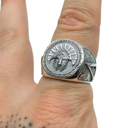 Spartan warrior helmet ring
