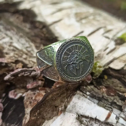 Spartan warrior helmet ring